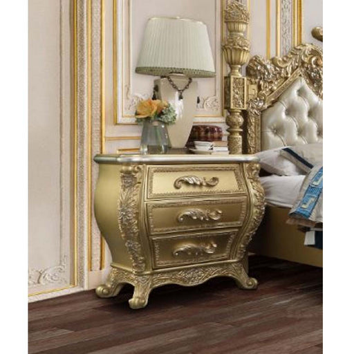 Cabriole - Nightstand - Gold Finish Unique Piece Furniture