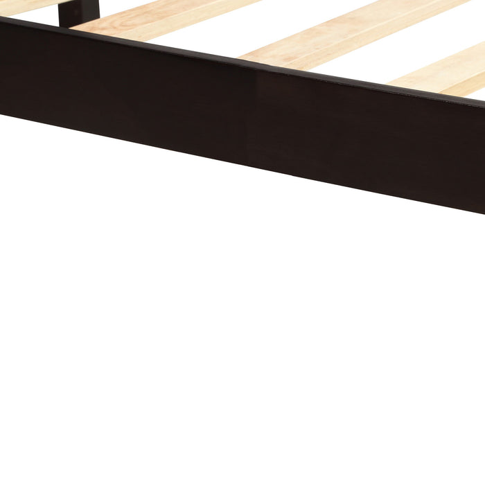 Platform Bed Frame With Headboard, Wood Slat Support, No Box Spring Needed, Twin, Espresso