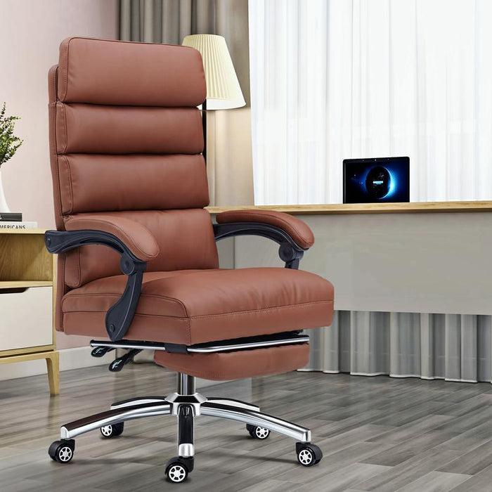 Exectuive Chair High Back Adjustable Managerial Home Desk Chair - Brown