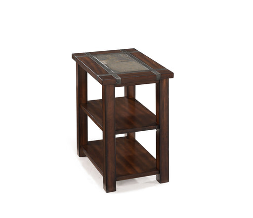 Roanoke - Rectangular Chairside End Table - Cherry And Slate Unique Piece Furniture