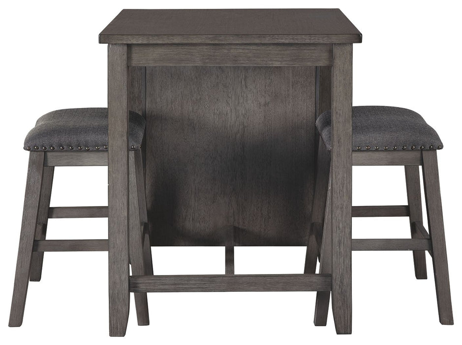 Caitbrook - Gray - Rect Drm Counter Tbl Set(Set of 3) Unique Piece Furniture