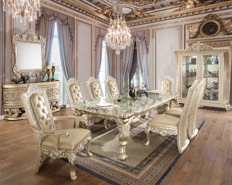 Vatican - Dining Table - Champagne Silver Finish Unique Piece Furniture
