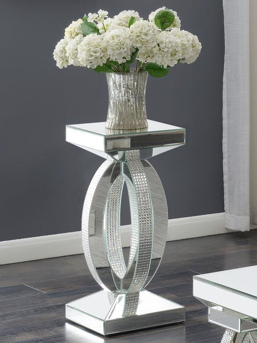 Amalia - Square End Table With Lower Shelf - Clear Mirror Unique Piece Furniture