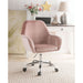 Eimer - Office Chair - Peach Velvet & Chrome Unique Piece Furniture