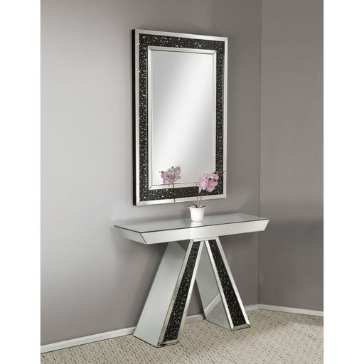 Noor - Accent Table - Mirrored & Faux Gemstones Unique Piece Furniture