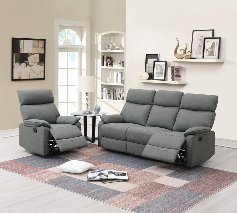 Gray Color Burlap Fabric Recliner Motion Recliner Chair 1 Piece Couch Manual Motion Living Room Furniture