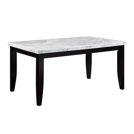 Hussein - Dining Table With Marble Top - Marble & Black Finish Unique Piece Furniture