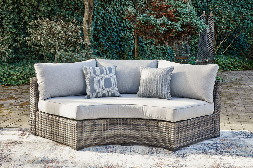 Harbor Court - Gray - Curved Loveseat With Cushion Unique Piece Furniture