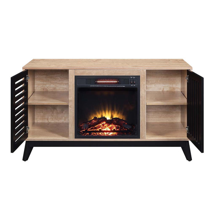 Gamaliel - Fireplace - Oak & Espresso Finish Unique Piece Furniture