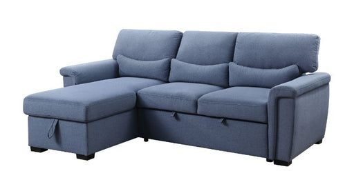 Haruko - Sectional Sofa - Blue Fabric Unique Piece Furniture