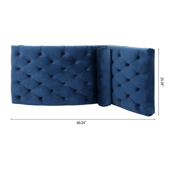 Upholstered Chaise Lounge - Blue