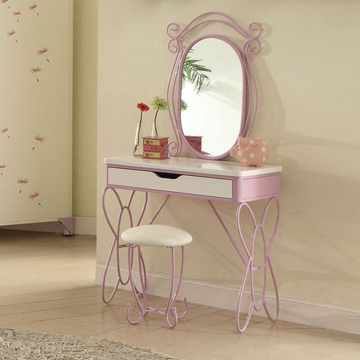Priya II - Vanity Desk - White & Light Purple Unique Piece Furniture