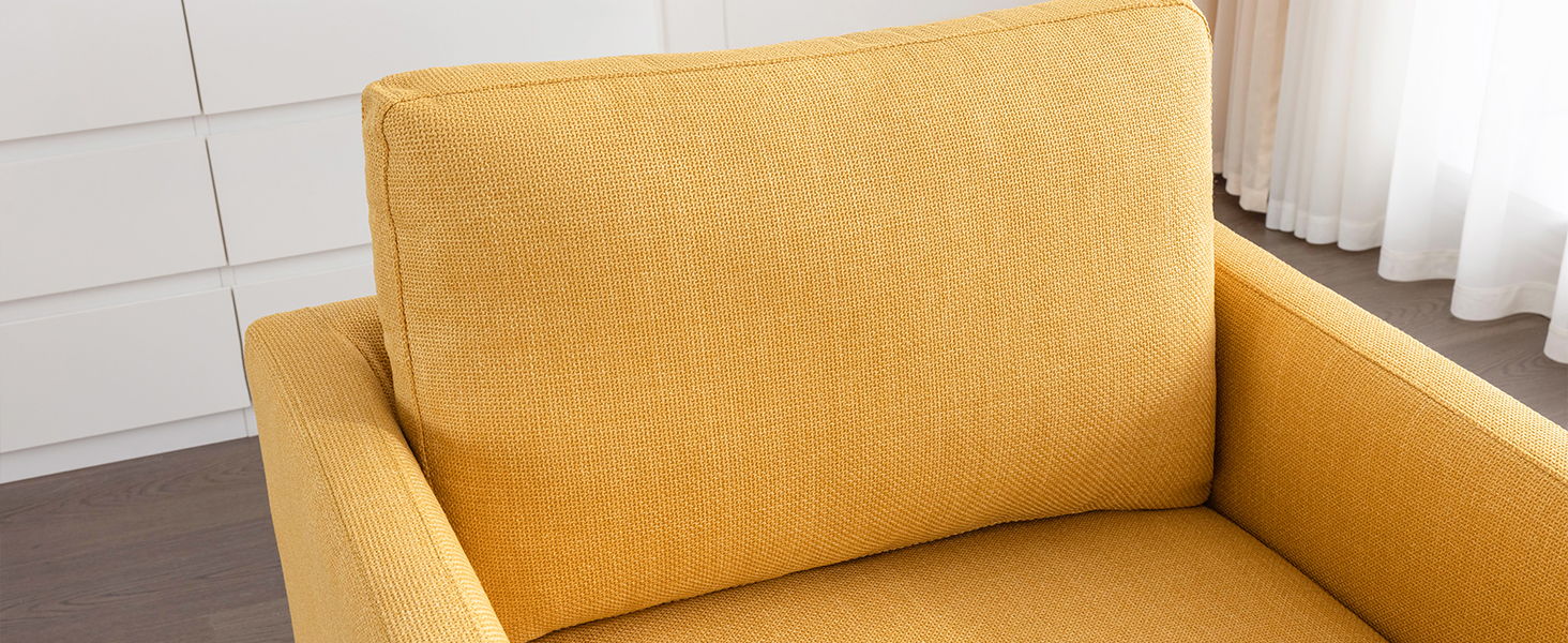 Mid Century Modern Swivel Accent Chair Armchair For Living Room, Bedroom, Guest Room, Office, Mustard Yellow