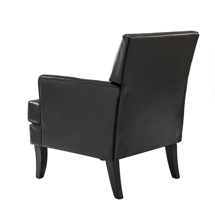 Lapithae Armchair With Solid Wooden Legs And Nailhead Trim - Black