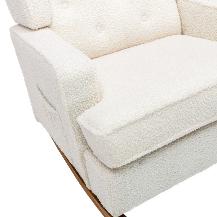 Coolmore Comfortable Rocking Chair Accent Chair - White Teddy