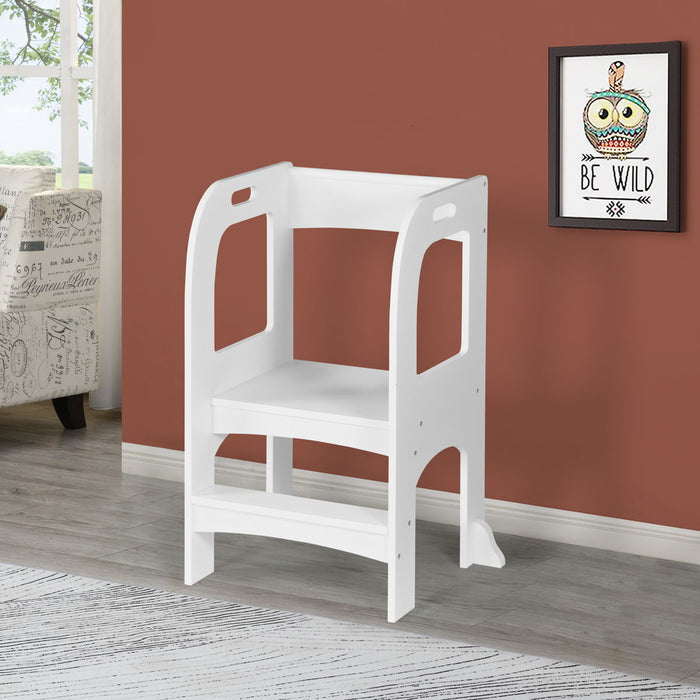 Child Stand ing Tower, Step Stools For Kids, Toddler Step Stool For Kitchen Counter - White