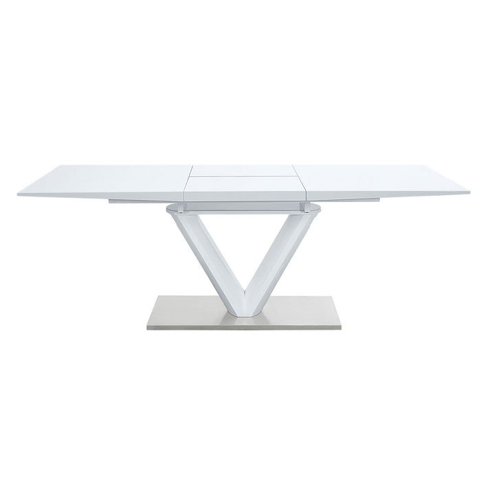 Acme Gallegos Dining Table, White High Gloss Finish