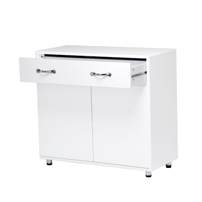 Two Door Side Table - White