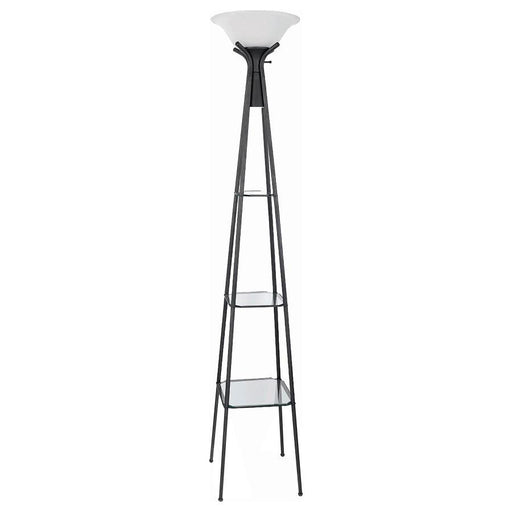 Gianni - Versatile Shelf Tower Floor Lamp - Charcoal Black Unique Piece Furniture