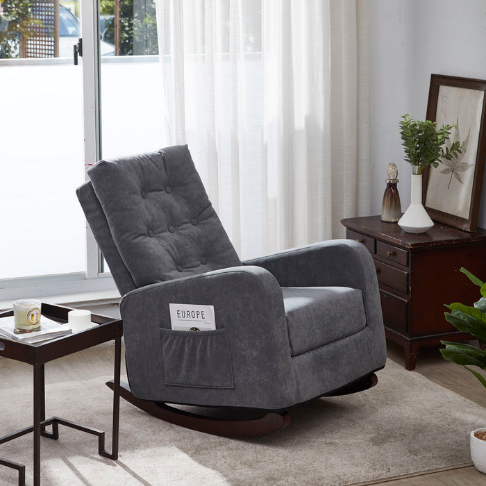 Single Sofa Reclining Chair Japanese Chair Lazy Sofa Tatami Balcony Reclining Sofa Adjustable Chair - Antique Gray