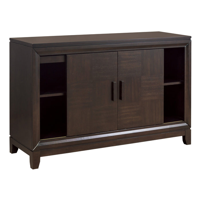 Classic Design Dark Brown Finish 1 Piece Server Of 3 Drawers 2 Cabinets Sliding Doors Contemporary Style Wooden Dining Room Furniture