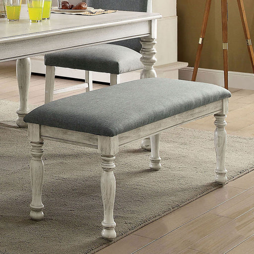 Siobhan - Bench - Antique White / Gray Unique Piece Furniture