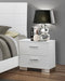 Felicity - 2-Drawer Nightstand - Glossy White Unique Piece Furniture