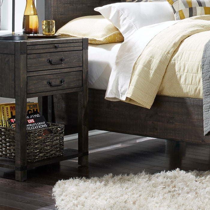 Abington - 2 Drawer Open Nightstand - Weathered Charcoal Unique Piece Furniture