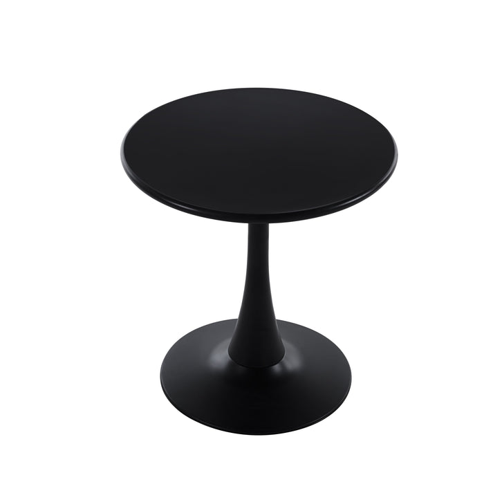 Modern Solid Metal Base Black Round End Table