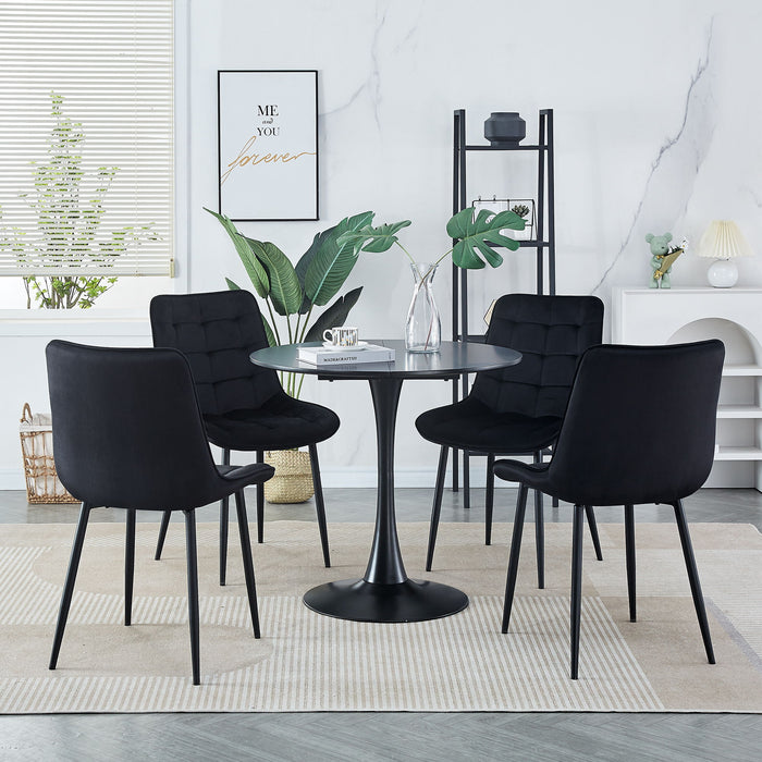 Dining Chair (Set of 2) Black Modern Style New Technology Suitable For Cafes, Taverns, Offices, Living Rooms, Reception RoomsSimple Structure