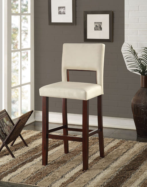 Reiko - Bar Chair - White PU & Espresso Unique Piece Furniture