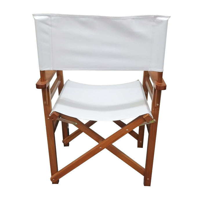 Folding Chair Wooden Director Chair Canvas Folding Chair Folding Chair Populus & Canvas (Color : White)