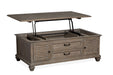Lancaster - Lift Top Storage Cocktail Table (With Casters) - Dove Tail Grey Unique Piece Furniture