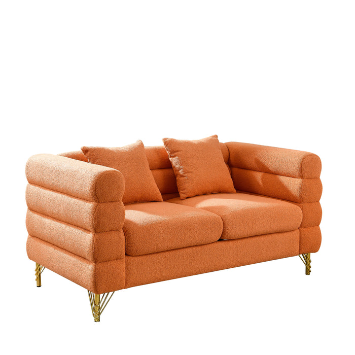 3 Seater / 2 Seater Combination Sofa Orange Teddy