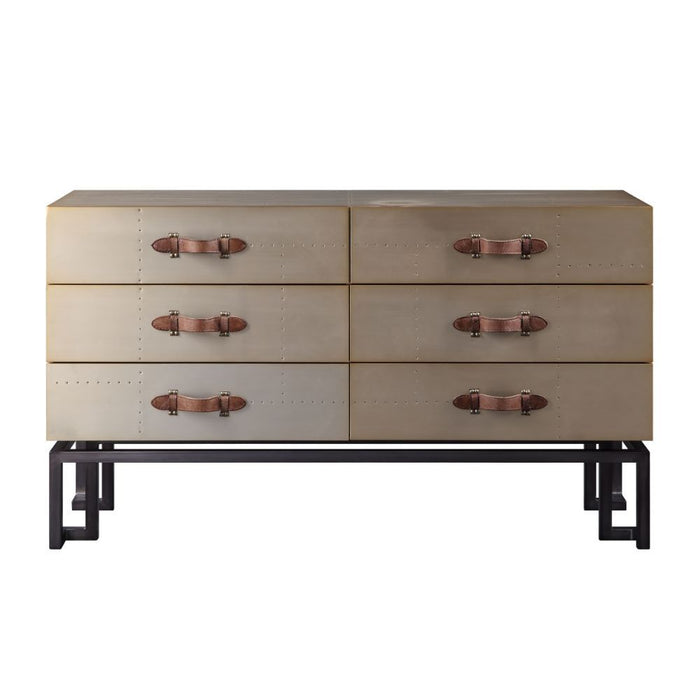 Jennavieve - Accent Table - Gold Aluminum Unique Piece Furniture