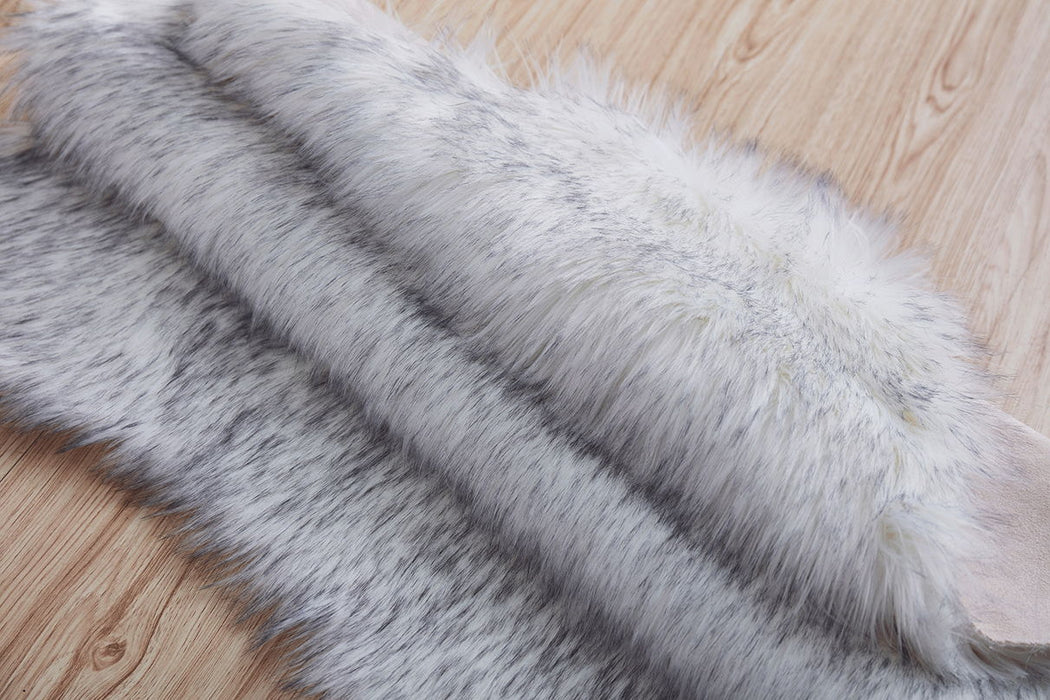 Luxury Decorative Hand Tufted Faux Fur Sheepskin Area Rug Dark Gray