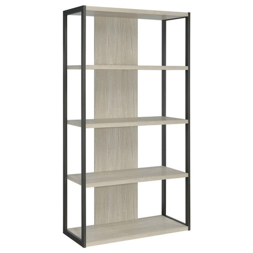 Loomis - 4-Shelf Bookcase - Whitewashed Gray Unique Piece Furniture