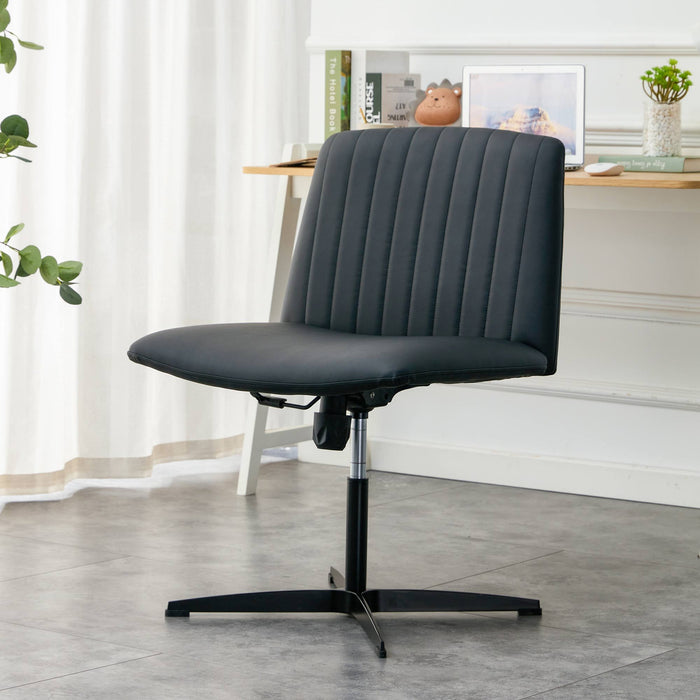 High Grade PU Material. Home Computer Chair Office Chair Adjustable 360 ° Swivel Cushion Chair - Black Foot Swivel Chair Makeup Chair Study Desk Chair - Black