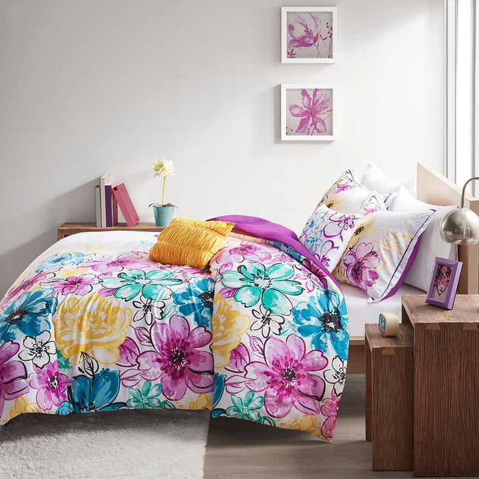 Floral Comforter Set - Blue