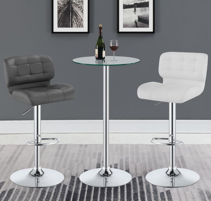 Abiline - Glass Top Round Bar Table - Chrome Unique Piece Furniture